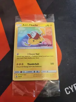 SEALED Ash’s Pikachu TCG SM108 2017 Promo Card Pokemon "I Choose You" - Image 1