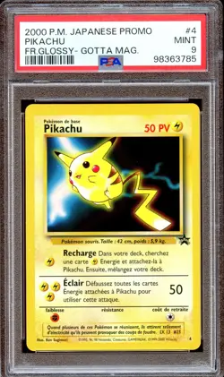 PSA 9 Pikachu GOTTA Magazine Glossy #4 2000 Japanese Promo Pokemon Card MINT - Image 1