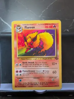 Pokemon TCG Flareon 19/64 Unlimited Jungle Non-Holo Card. MP - Image 1