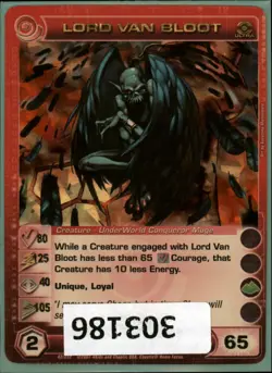 (303186) LORD VAN BLOOT 80/125/40/105/65 (2 Max Stats) Ultra Rare Chaotic Card - Image 1
