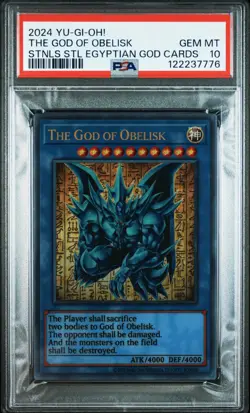 2024 YU-GI-OH! STAINLESS STEEL EGYPTIAN GOD CARDS THE GOD OF OBELISK PSA 10 - Image 1