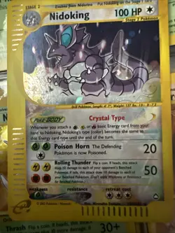 Pokemon TCG - Nidoking Crystal- 150/147 Aquapolis Holo Card Secret Ultra Rare - Image 1