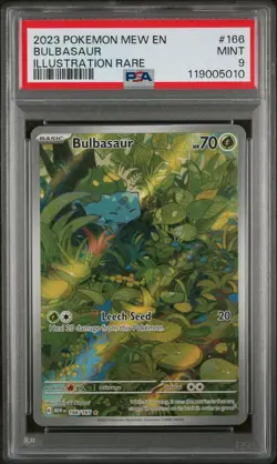 Pokemon TCG Bulbasaur 151 Illustration Rare Card 166/165 PSA 9 - Image 1
