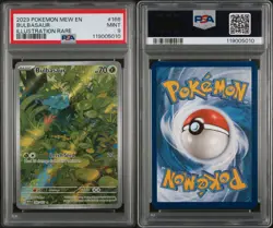 Pokemon TCG Bulbasaur 151 Illustration Rare Card 166/165 PSA 9 - Image 3
