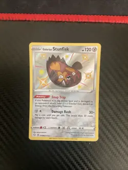 Galarian Stunfisk SV088/SV122 Shiny Holo Shining Fates Pokemon Card NM - Image 1
