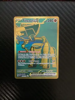 Pokemon Paldean Fates TING-LU EX Hyper Rare 244/091 Gold Card NM - Image 1