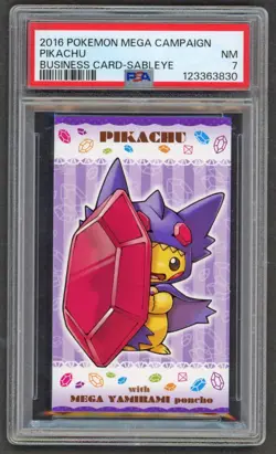 Pokemon Cards - PSA 7 Pikachu Mega Yamirami Poncho Sableye - BC Business Card - Image 1