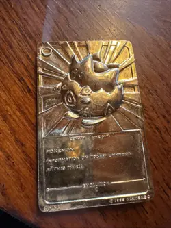 POKEMON 23 KARAT GOLD PLATED TRADING CARDS ~ TOGEPI ~ 1999 Burger King HR - Image 4