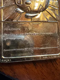 POKEMON 23 KARAT GOLD PLATED TRADING CARDS ~ TOGEPI ~ 1999 Burger King HR - Image 5