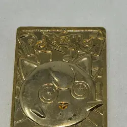 1999 NINTENDO POKEMON JIGGLYPUFF GOLD PLATED METAL TRADING CARD - Image 2