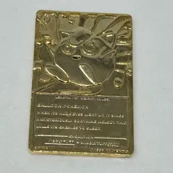 1999 NINTENDO POKEMON JIGGLYPUFF GOLD PLATED METAL TRADING CARD - Image 4