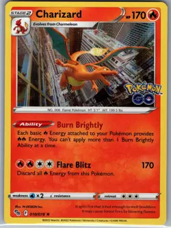 Charizard 010/078 Holo Pokemon GO - Pokemon Card - NM - Image 1