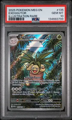 2025 Pokemon Mega Evolutions Exeggutor #135 Illustration Rare PSA 10 - Image 1