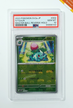 Pokemon PSA 10 Ivysaur #002 SV2a 151 Master Ball Reverse Holo 2023 Japanese - Image 1