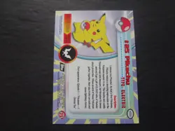 1999 Topps Pokemon Silver Foil #25 Pikachu Black Logo Sunrays Series 1 TV - Image 2