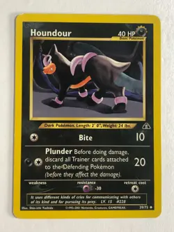 Pokemon TCG Neo Discovery Houndour 39/75 Light Played - Image 1