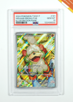 Pokemon PSA 10 Hisuian Growlithe #181 TWM IT Illustration Rare 2024 Italiano - Image 1