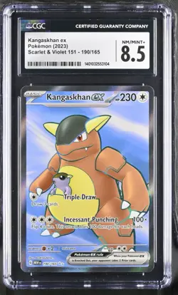 CGC 8.5 NM Kangaskhan ex Pokemon 2023 English Scarlet & Violet 151 190/165 Grade - Image 1
