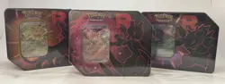 New Sealed Pokemon TCG Destined Rivals Team Rocket Tin Set of all 3 Mewtwo Promo - Image 1