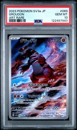 Pokemon PSA 10 Groudon #069 SV3a Raging Surf Art Rare 2023 Japanese - Image 2
