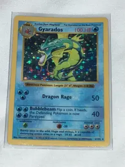 Vintage Pokemon TCG Gyarados Base Set Holo Shadowless 6/102 - LP - Image 1