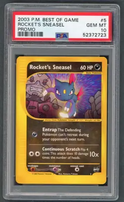 Pokemon Cards - PSA 10 Rocket's Sneasel 5 - Best of Game Promo - GEM MT - PSA10 - Image 1