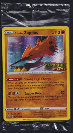 Pokemon TCG Evolving Skies Staff Stamped Promo Pack Sealed 4 Cards - Image 1