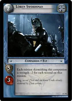 LOTR TCG TTT Two Towers LORIEN SWORDSMAN 4U78 Foil NM/M Top Shelf Card - Image 1