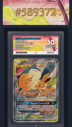 Pokemon TCG Eevee & Snorlax GX SM169 ACE 10 Tag Team Black Star Promo Card - Image 3