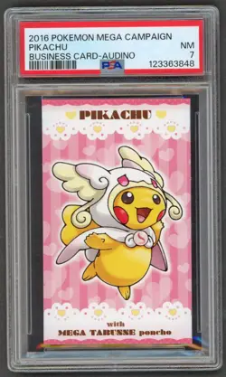 Pokemon Cards - PSA 7 Pikachu Mega Tabunne Poncho - Audino Business Card BC - Image 1