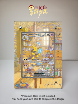 Alakazam Ex 201/165 - Pokemon 151 - Magnetic Card Case + Artwork + Stand - Image 1