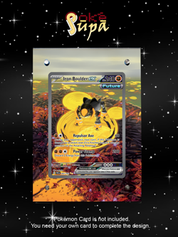 Iron Boulder Ex 207/162-Pokemon Temporal Forces-Magnetic Card Case+Artwork+Stand - Image 1