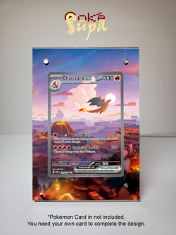 Charizard 199/165 - Pokemon 151 - Magnetic Card Case + Artwork + Stand - Image 1