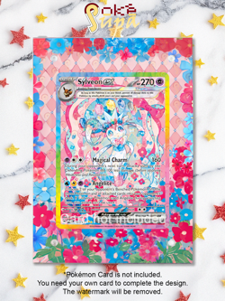 Sylveon Ex 156/131-Pokemon Prismatic Evolution-Magnetic Card Case+Artwork+Stand - Image 1