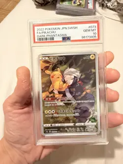 Pokemon PSA Grading Card 2022 JPN.SWSH FA/Pikachu Dark Phantasma #073 GEM MT 10 - Image 1