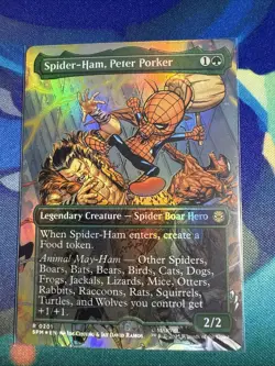 MTG Spider-Ham, Peter Porker (Borderless Foil) Marvel's Spider-Man 201 NM - Image 1