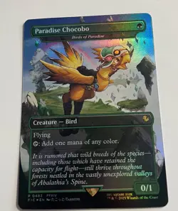 MTG NM 1 x Birds of Paradise (Paradise Chocobo) - Borderless Foil Promo - Image 1