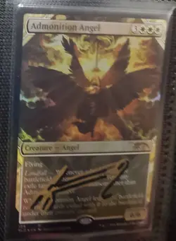 MTG FOIL ADMONITION ANGEL SECRET LAIR SHADOW SIGNED BY ARTIST - Image 1