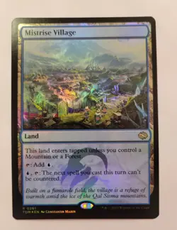 Magic The Gathering. Mistrise Village. Tarkir: Dragonstorm Foil. Mint Condition - Image 1