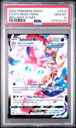 Pokemon TCG Sylveon VMAX TG15/TG30 PSA 10 Sword & Shield Brilliant Stars - Image 1