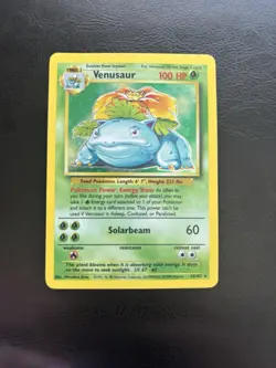 Venusaur 015/102 Base Set Holo LP/MP CLEAN FRONT 1999 Pokemon - Image 1