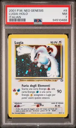 Pokemon PSA 7 Lugia #9 Holo Neo Genesis 2001 Italiano - Image 2