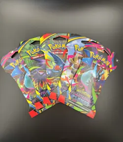 Pokemon TCG SEALED Phantasmal Flames Sleeved Booster Pack (LOT OF 5) - Image 1