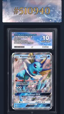 Pokemon TCG Vaporeon GX SM172 ACE 10 Black Star Sun & Moon Tin Promo - Image 3