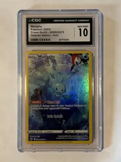 Pokemon GRADED 2023 Manaphy GG06/GG70 Crown Zenith GM 10 CGC - Image 1