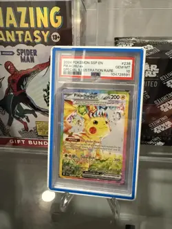 2024 POKEMON SSP EN-SURGING SPARKS SPECIAL ILLUSTRATION RARE PIKACHU EX PSA 10 - Image 1