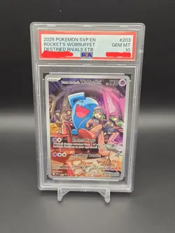 Pokemon TCG Team Rockets Wobbuffet Promo Card 203 PSA 10 - Image 1