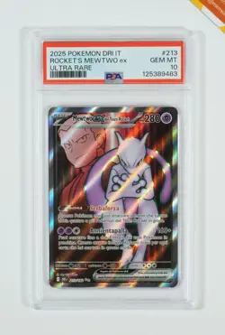 Pokemon PSA 10 Rocket's Mewtwo Ex #213 SIR Rivali Predestinati 2025 Italiano - Image 1