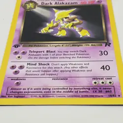 1999 Pokemon Team Rocket Dark Alakazam 18/82 Rare WotC Vintage Card 1st Edition - Image 2