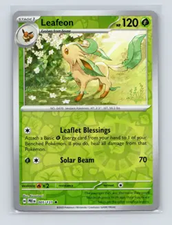 Pokemon TCG Leafeon 005/131 SV: Prismatic Evolutions Reverse Holo NM - Image 1